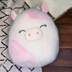 Caedyn the Cow 10” Squishmallow Pink and White